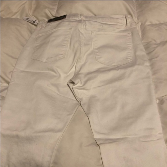 White Distressed BF Jeans SZ 10 - Picture 3 of 5